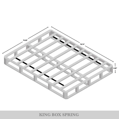 Sommier à lattes en bois massif CraftPorch de 12,7 cm (5 po) avec housse en lin gris chaud