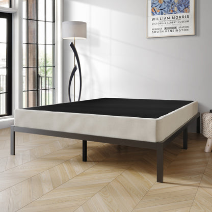 Sommier à lattes en bois massif CraftPorch de 12,7 cm (5 po) avec housse en lin gris chaud