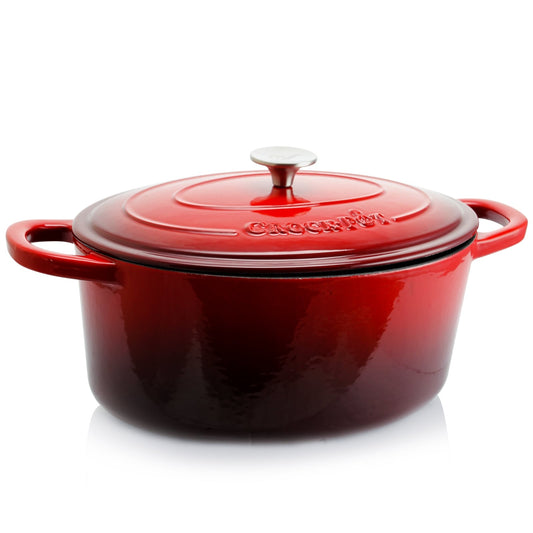 Cocotte ovale en fonte émaillée Crock Pot Artisan de 7 pintes, couleur rouge écarlate