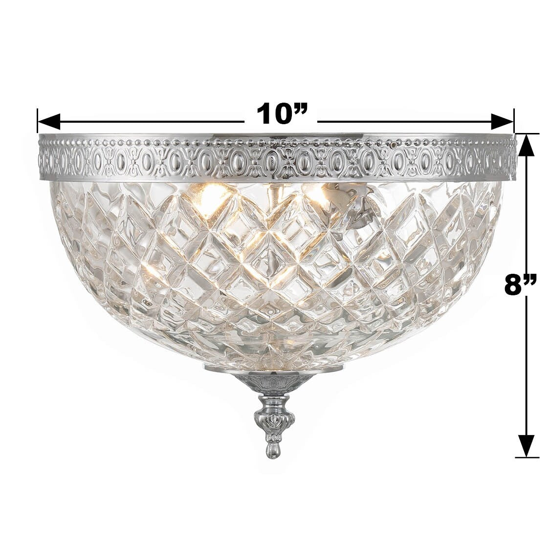 Plafonnier Crystorama 2 lumières en cristal - 10 cm (L) x 8 cm (H) x 10 cm (P)