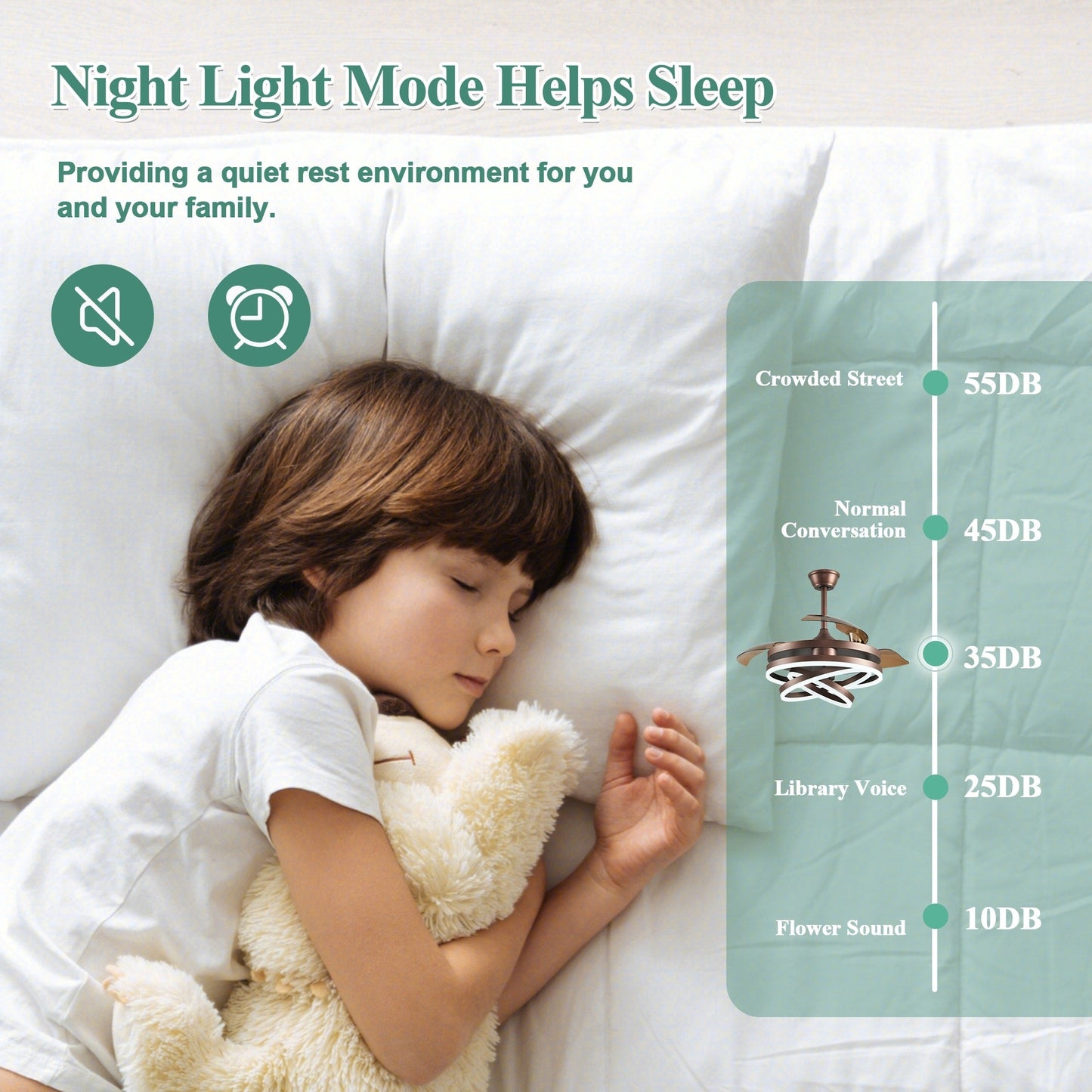 Ventilateur de plafond rétractable Cusp Barn 42 avec éclairage et télécommande, forme DIY, ventilateur moderne silencieux à moteur CC et plafonnier LED