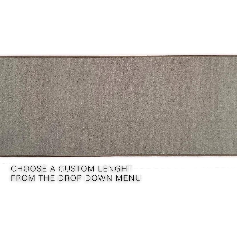 Tapis de couloir sur mesure, uni, beige, marron ou rouge, avec dos en caoutchouc antidérapant - Largeur : 66 cm (26 pouces) x longueur au choix