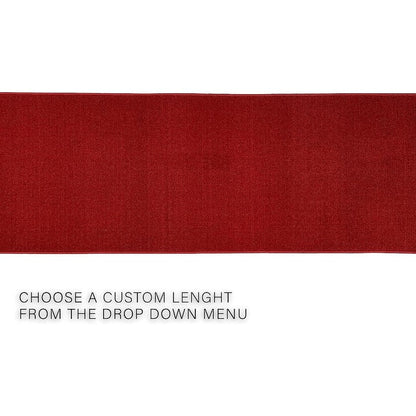 Tapis de couloir sur mesure, uni, beige, marron ou rouge, avec dos en caoutchouc antidérapant - Largeur : 66 cm (26 pouces) x longueur au choix