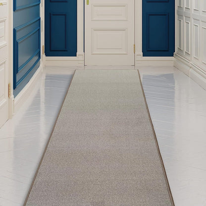 Tapis de couloir sur mesure, uni, beige, marron ou rouge, avec dos en caoutchouc antidérapant - Largeur : 66 cm (26 pouces) x longueur au choix