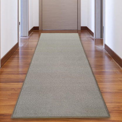 Tapis de couloir sur mesure, uni, beige, marron ou rouge, avec dos en caoutchouc antidérapant - Largeur : 66 cm (26 pouces) x longueur au choix