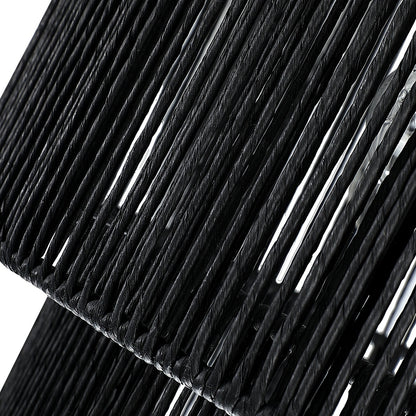 Lustre tambour en rotin noir Cynthia à 4 lumières - 56 cm (22 po) de largeur