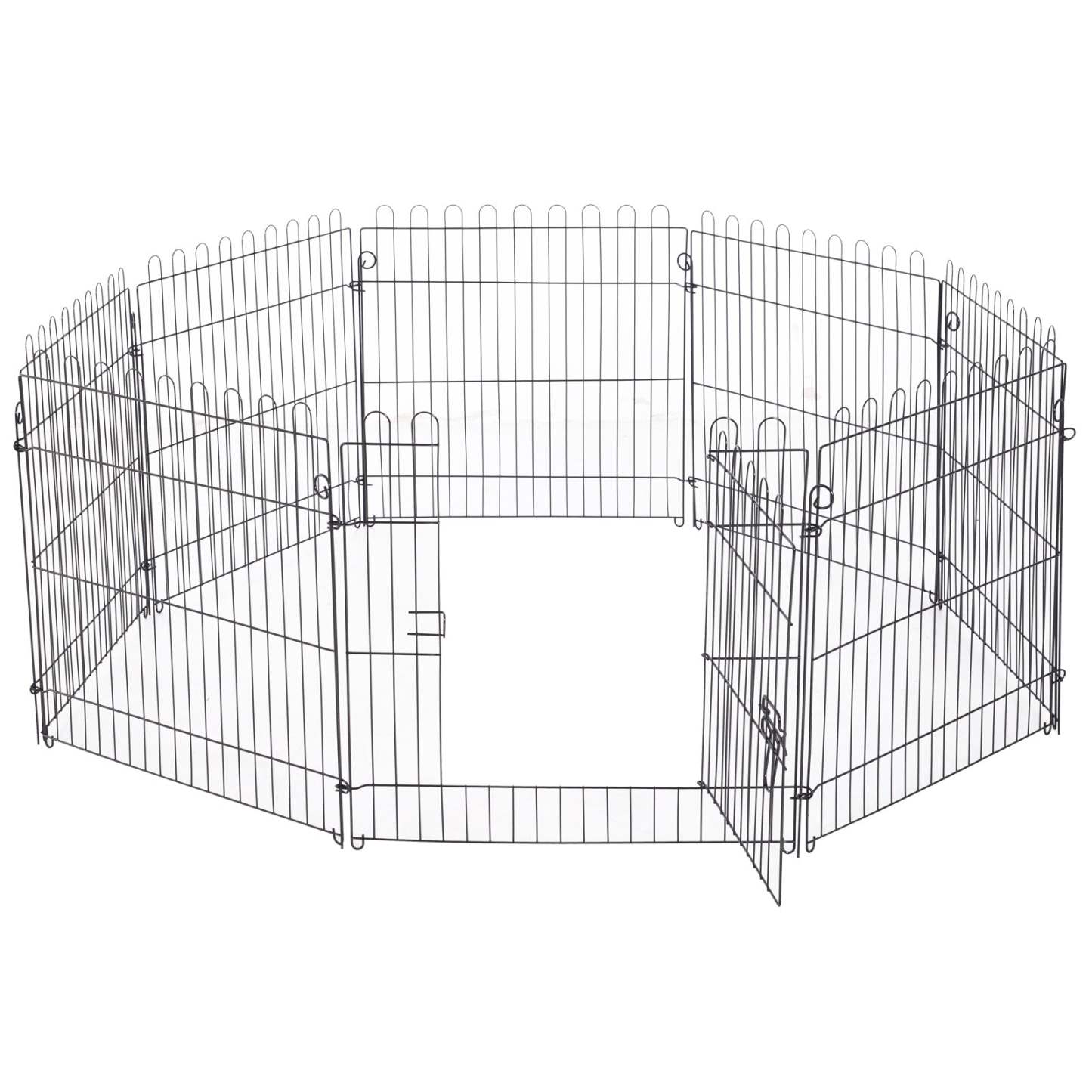 Pawhut 24inch 8-panel Octogone Pet Exercise Playpen Crate Pliable Dog Cage Pen Puppy Kennel, Black|Pawhut 61 Cm 8 Panneaux Octogone Pour Animal De Compagnie Parc D'exercice Pliable Pour Chien Cage St
