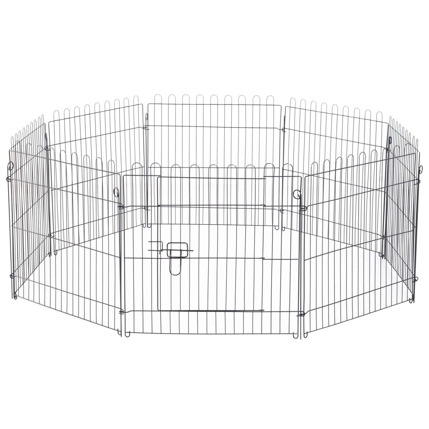 Pawhut 24inch 8-panel Octogone Pet Exercise Playpen Crate Pliable Dog Cage Pen Puppy Kennel, Black|Pawhut 61 Cm 8 Panneaux Octogone Pour Animal De Compagnie Parc D'exercice Pliable Pour Chien Cage St