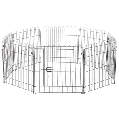 Pawhut 24inch 8-panel Octogone Pet Exercise Playpen Crate Pliable Dog Cage Pen Puppy Kennel, Black|Pawhut 61 Cm 8 Panneaux Octogone Pour Animal De Compagnie Parc D'exercice Pliable Pour Chien Cage St