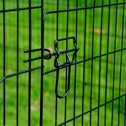 Pawhut 30 Pouces 8 Panneaux Parc Pour Animaux De Compagnie En Métal Intérieur Exterieur Exercice Chi