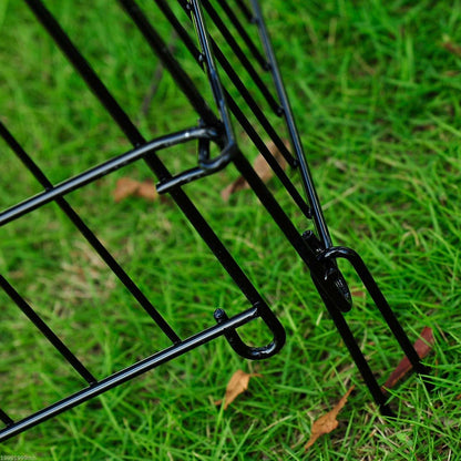 Pawhut 30 Pouces 8 Panneaux Parc Pour Animaux De Compagnie En Métal Intérieur Exterieur Exercice Chi