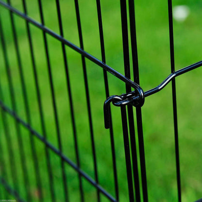 Pawhut 30 Pouces 8 Panneaux Parc Pour Animaux De Compagnie En Métal Intérieur Exterieur Exercice Chi