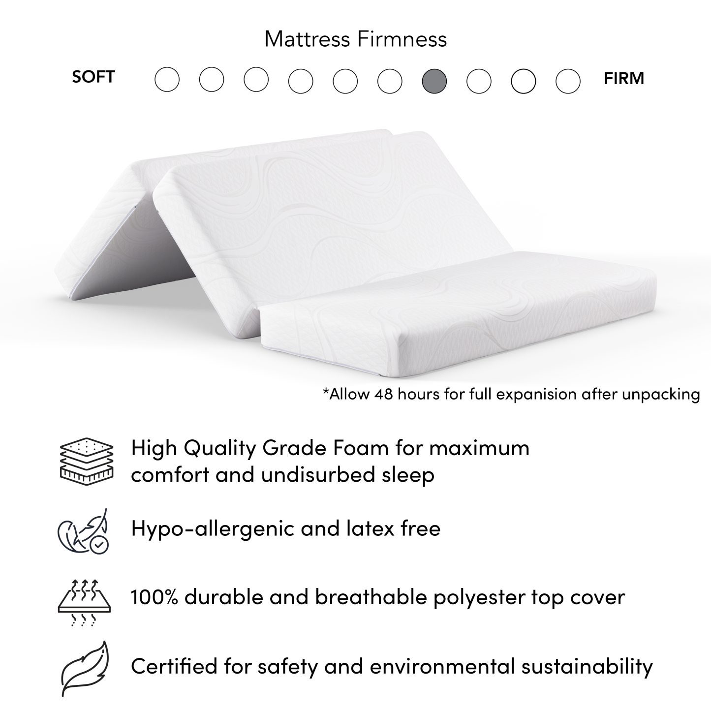 Lit armoire Key West avec matelas à trois plis - Chêne blanc - Format grand lit | Lit armoire Key West avec matelas triple - Chêne blanc - Grand lit