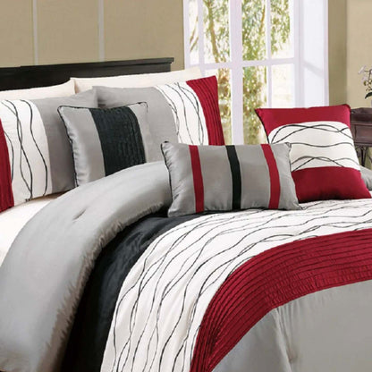 Chincha 7-piece King Comforter Set - Rouge|Ensemble d'édredon Chincha 7 pièces pour très grand lit - rouge|D2CSCX07
