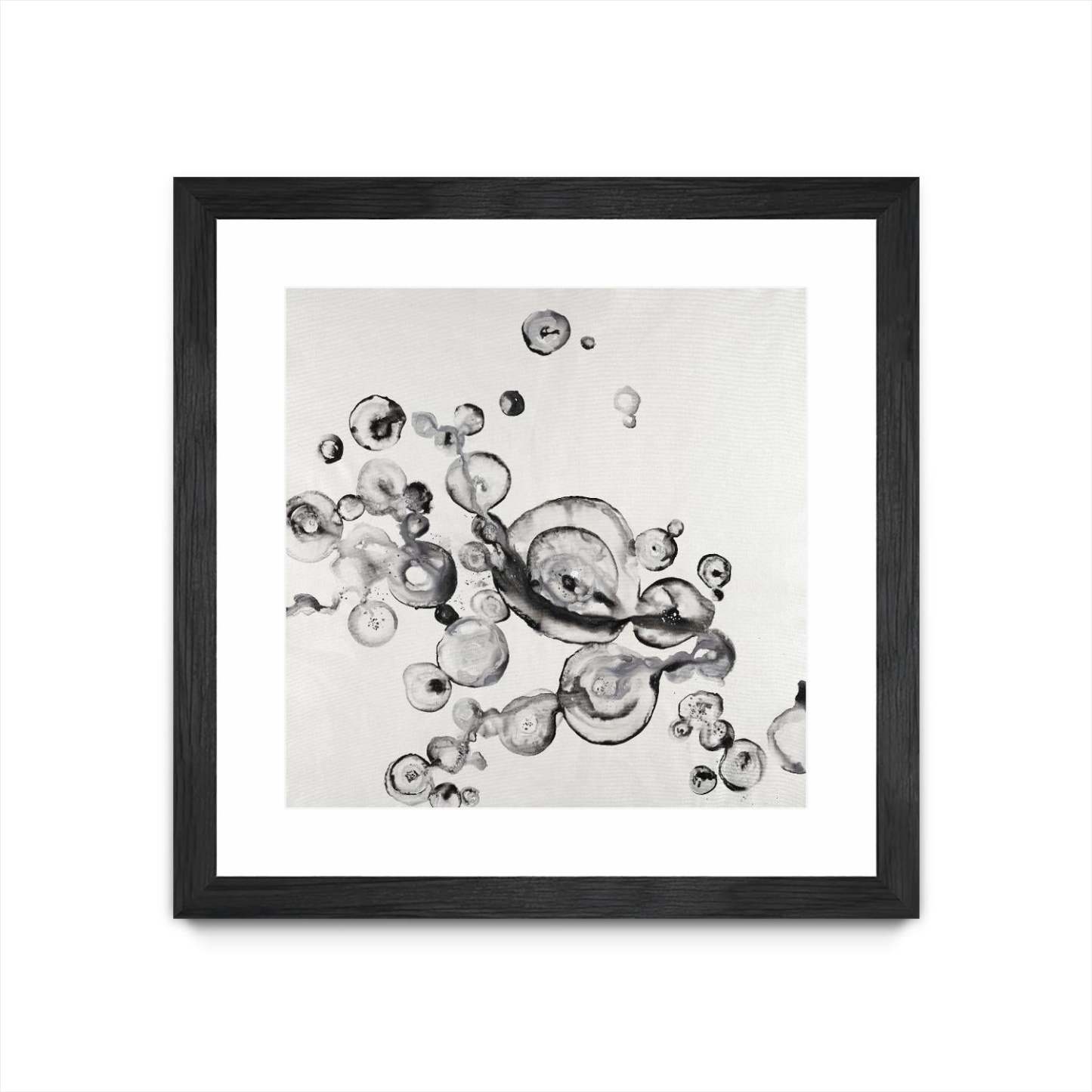 Transparent Onyx Matted and Framed Black 36x36 Wall Art|Œuvre d’art murale encadrée noire et mate « Transparent Onyx » 36 x 36