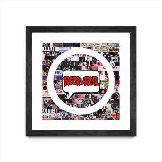 Œuvre d’art murale encadrée noire et mate « Its Here To Stay » 30 x 30