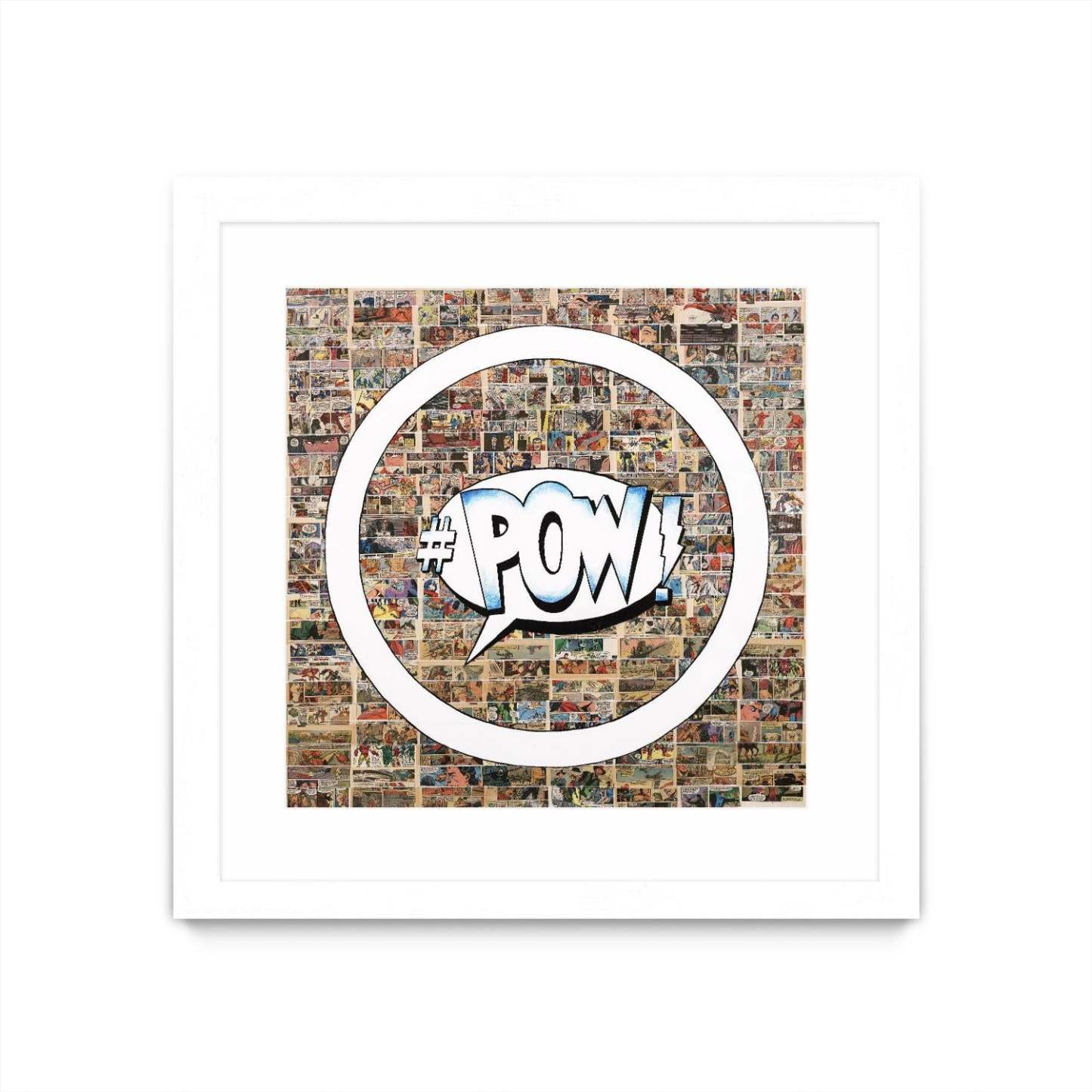 Smoke Circus I Matted and Framed White 30x30 Wall Art|Œuvre d'art murale encadrée blanche et mate « Smoke Circus I » 30 x 30