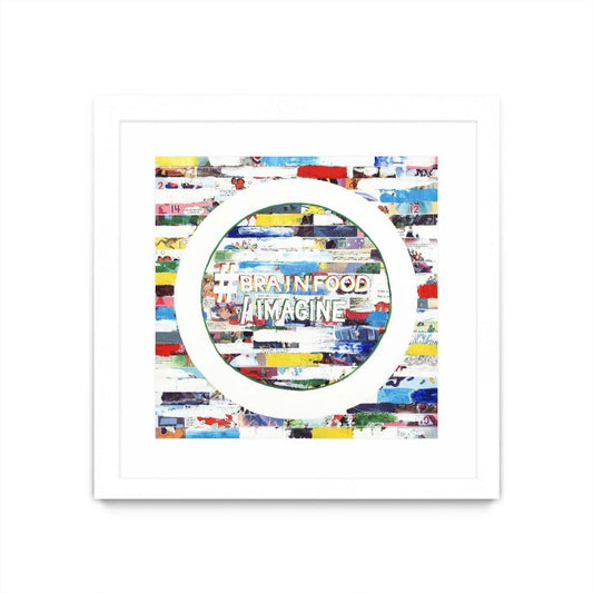 Smoke Circus Iv Matted and Framed White 36x36 Wall Art|Œuvre d'art murale encadrée blanche et mate « Smoke Circus Iv » 36 x 36