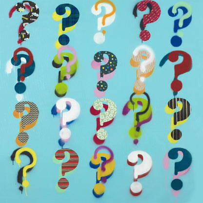 Œuvre d'art murale géante « Pop The Question » 72 x 72
