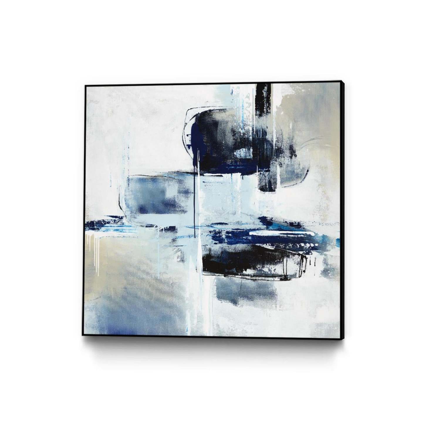 On Ice Canvas Framed Black 20x20 Wall Art|Œuvre d'art murale sur toile encadrée noire « On Ice » 20 x 20