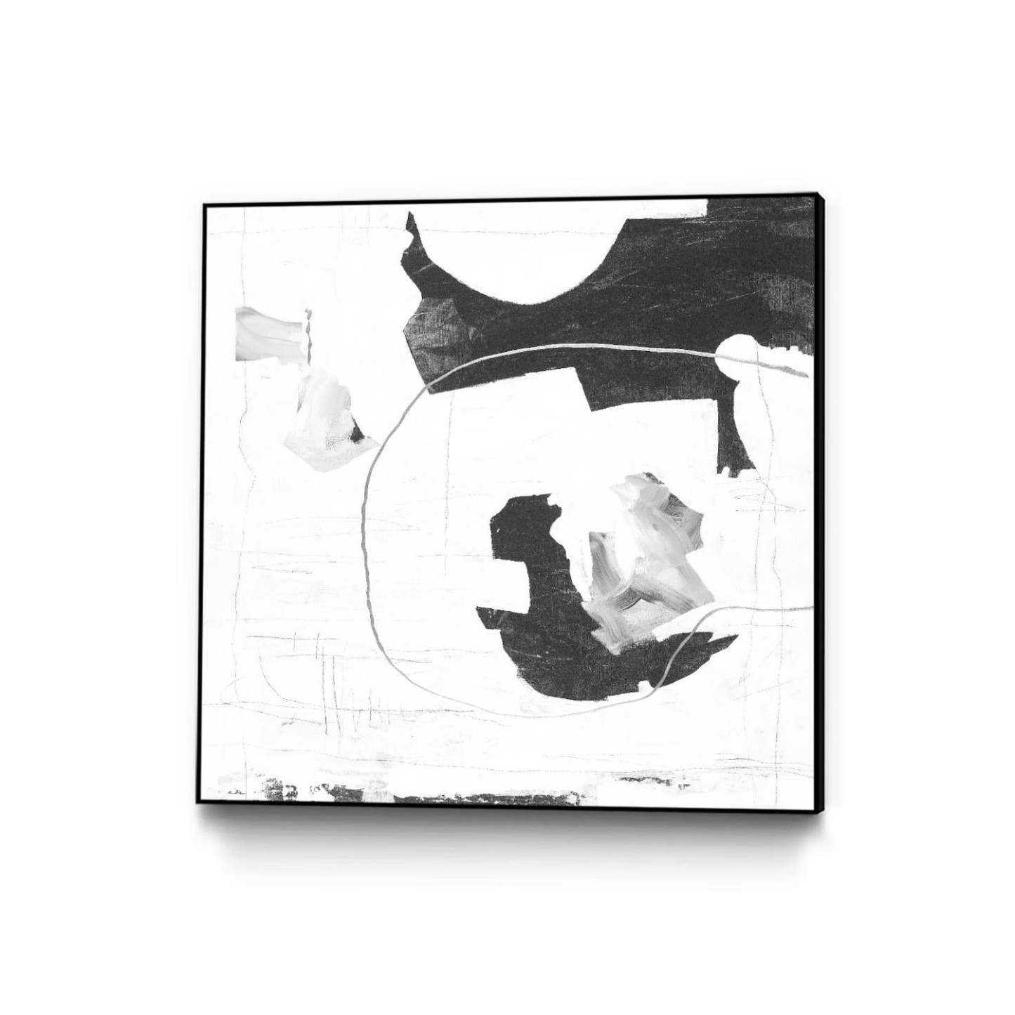 Traces Of Silver Iii Canvas Framed Black 20x20 Wall Art|Œuvre d'art murale sur toile encadrée noire « Traces Of Silver Iii » 20 x 20