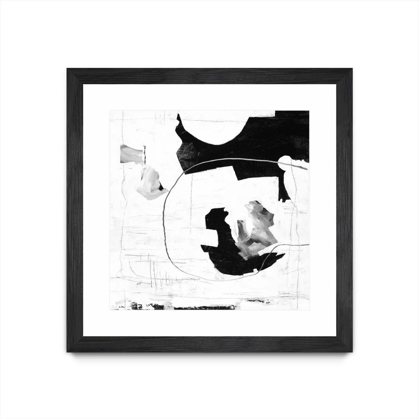 Traces Of Silver Iii Œuvre d'art murale encadrée noire et mate « Traces Of Silver Iii » 30 x 30