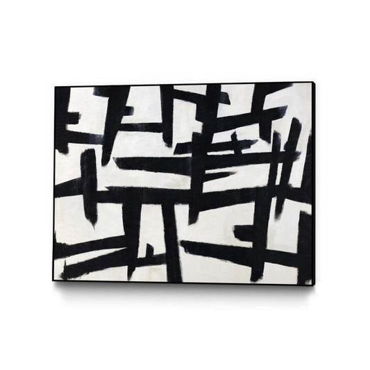 Native Maze Canvas Framed Black 40x30 Wall Art|Œuvre d'art murale sur toile encadrée noire « Native Maze » 40 x 30