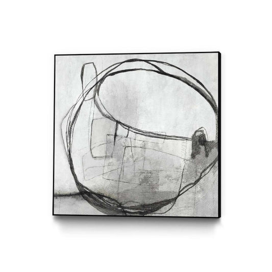 Lucent Sphere Canvas Framed Black 20x20 Wall Art|Œuvre d'art murale sur toile encadrée noire « Lucent Sphere » 20 x 20