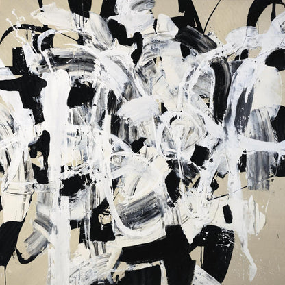 Œuvre d'art murale géante « Talking Out Of Both Sides » 72 x 72