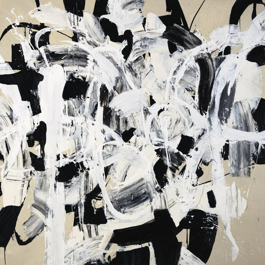 Œuvre d'art murale géante « Talking Out Of Both Sides » 72 x 72