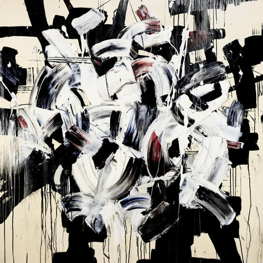 Œuvre d'art murale géante « Pensées qui s'emballent » 54 x 54