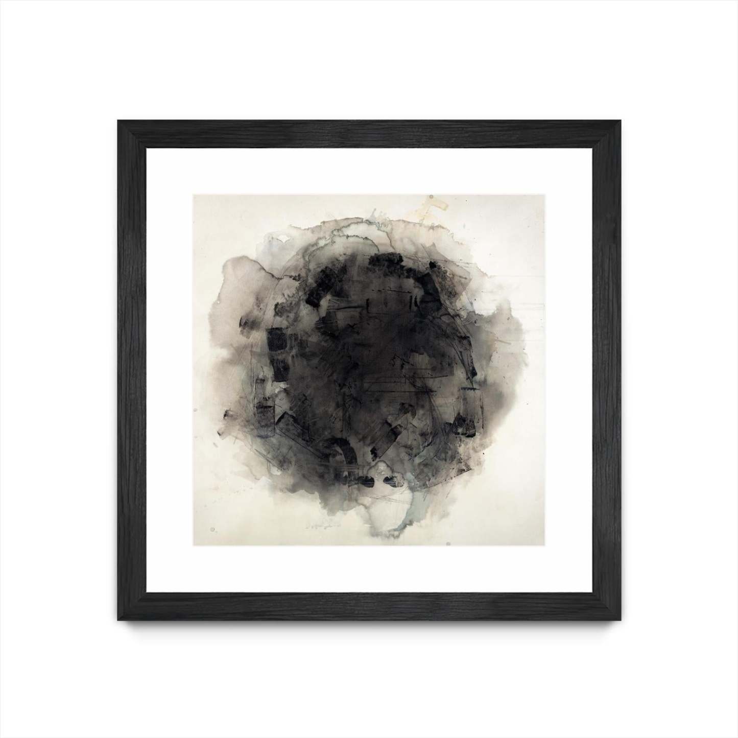 Positives And Negatives I Matted and Framed Black 36x36 Wall Art|Œuvre d’art murale encadrée noire et mate « Positives And Negatives I » 36 x 36