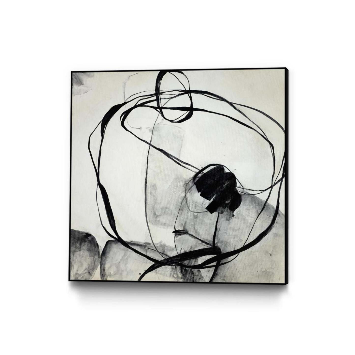 Big Mouth Blabber Canvas Framed Black 20x20 Wall Art|Œuvre d'art murale sur toile encadrée noire « Big Mouth Blabber » 20 x 20