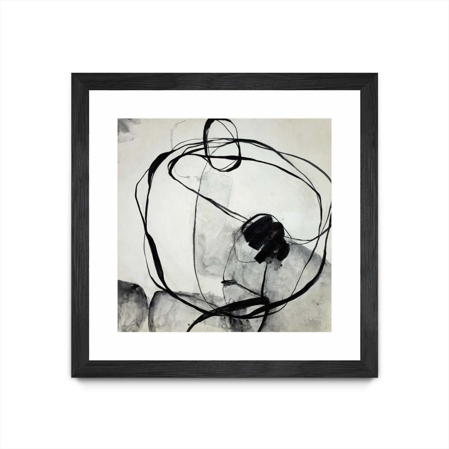 Big Mouth Blabber Matted and Framed Black 36x36 Wall Art|Œuvre d'art murale encadrée noire et mate « Big Mouth Blabber » 36 x 36