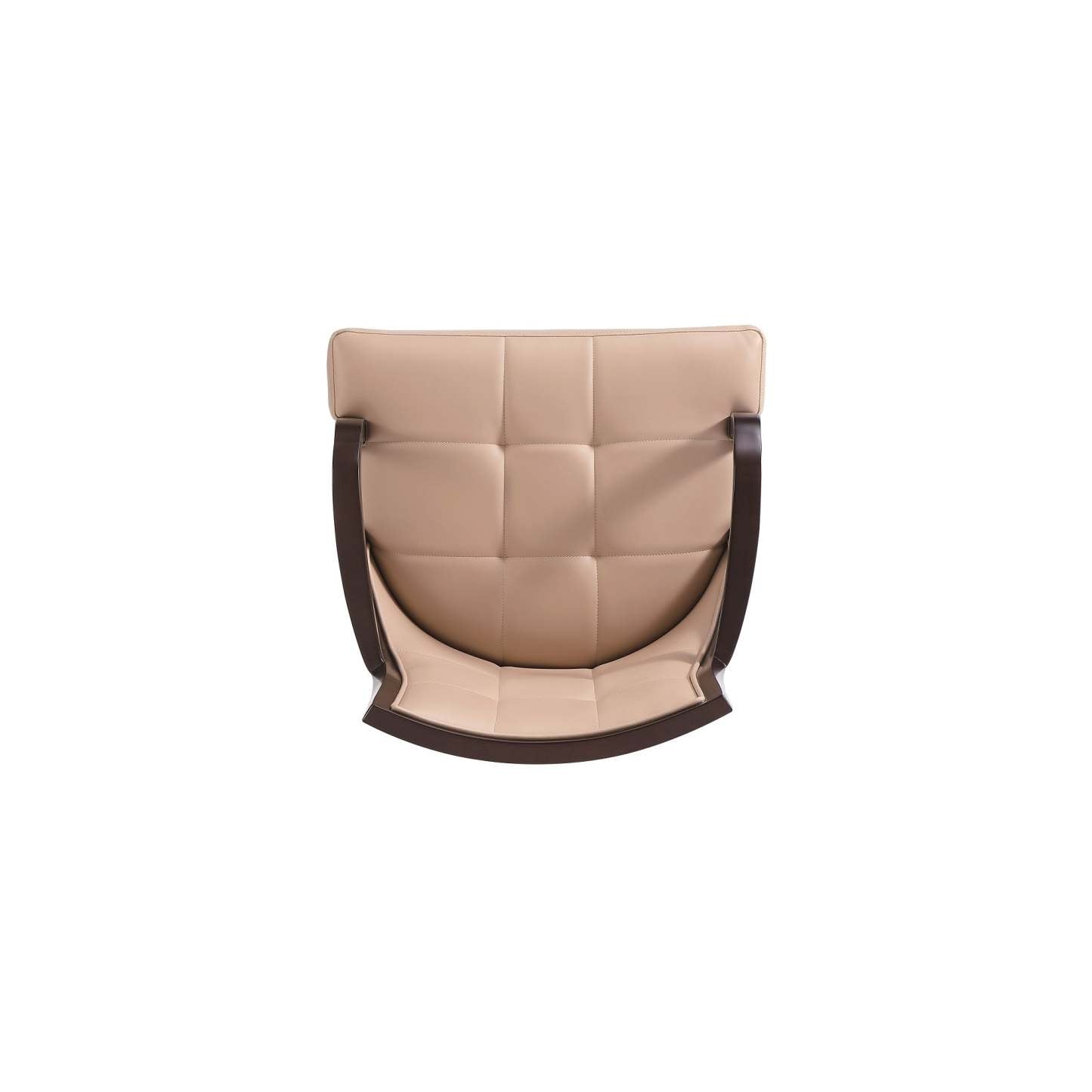 Manhattan Comfort Fifth Avenue Faux Leather Dining Chair - Tan &amp; Walnut|Chaise de salle à manger Fifth Avenue de Manhattan Comfort en similicuir - tan et noyer