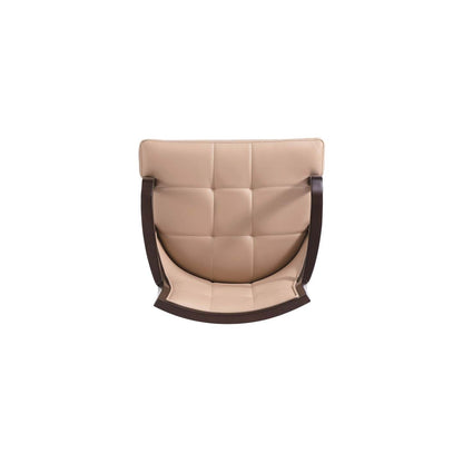 Manhattan Comfort Fifth Avenue Faux Leather Dining Chair - Tan &amp; Walnut|Chaise de salle à manger Fifth Avenue de Manhattan Comfort en similicuir - tan et noyer