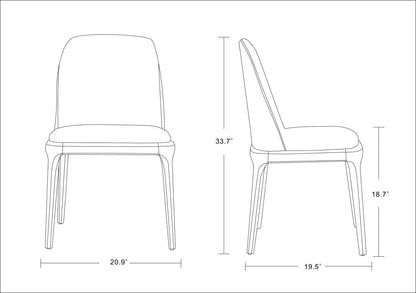 Manhattan Comfort Courding Faux Leather Dining Chair - Tan &amp; Walnut|Chaise de salle à manger Courding de Manhattan Comfort en similicuir - tan et noyer