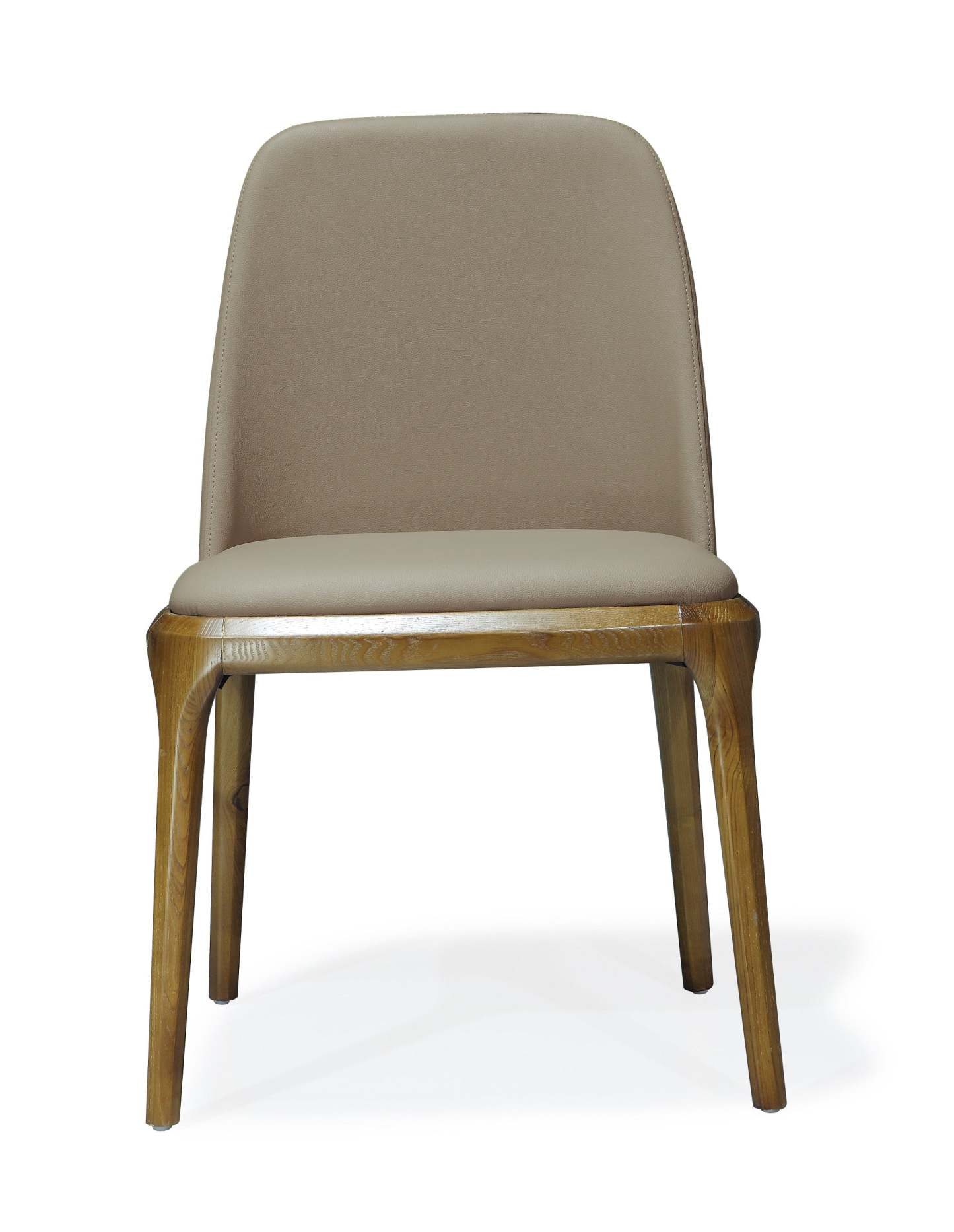 Manhattan Comfort Courding Faux Leather Dining Chair - Tan &amp; Walnut|Chaise de salle à manger Courding de Manhattan Comfort en similicuir - tan et noyer