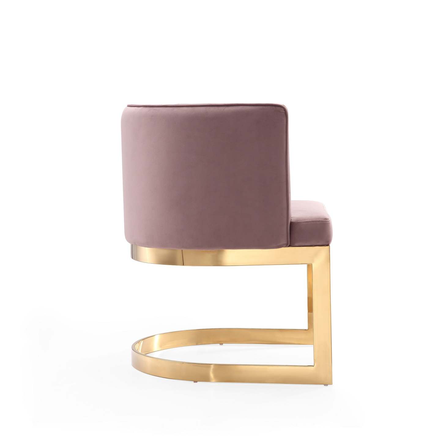 Manhattan Comfort Aura Velvet Dining Chair - Blush &amp; Polished Brass|Chaise de salle à manger Aura de Manhattan Comfort en velours - rose tendre et laiton poli