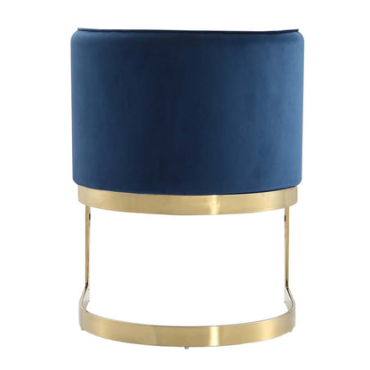 Manhattan Comfort Aura Velvet Dining Chair - Royal Blue &amp; Polished Brass|Chaise de salle à manger Aura de Manhattan Comfort en velours - bleu roi et laiton poli