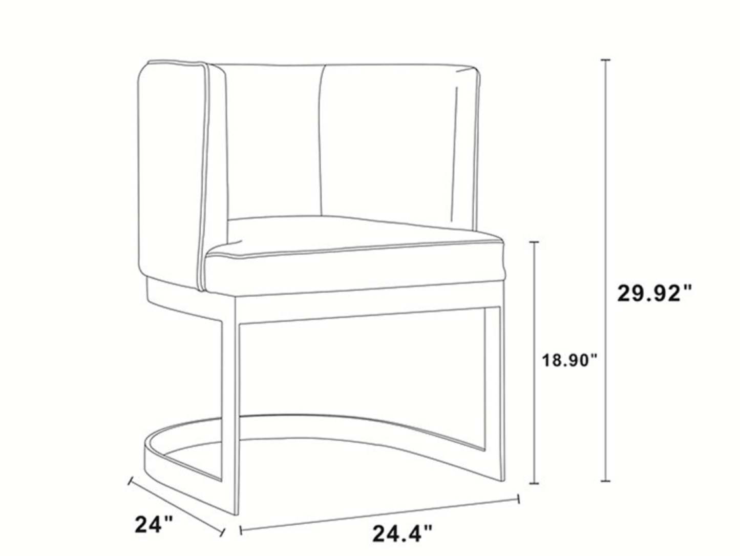 Manhattan Comfort Aura Velvet Dining Chair - Blush &amp; Polished Brass|Chaise de salle à manger Aura de Manhattan Comfort en velours - rose tendre et laiton poli