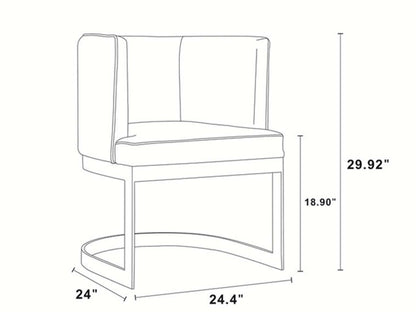 Manhattan Comfort Aura Velvet Dining Chair - Royal Blue &amp; Polished Brass|Chaise de salle à manger Aura de Manhattan Comfort en velours - bleu roi et laiton poli