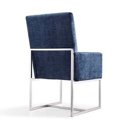 Manhattan Comfort Element Armless Dining Chair - Blue Velvet|Chaise de salle à manger sans accoudoirs Element de Manhattan Comfort - velours bleu