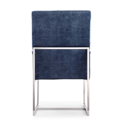 Manhattan Comfort Element Armless Dining Chair - Blue Velvet|Chaise de salle à manger sans accoudoirs Element de Manhattan Comfort - velours bleu