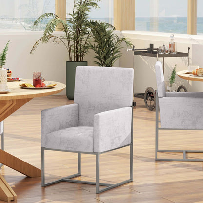 Manhattan Comfort Element Velvet Armless Dining Chair - Steel|Chaise de salle à manger sans accoudoirs Element de Manhattan Comfort en velours - acier