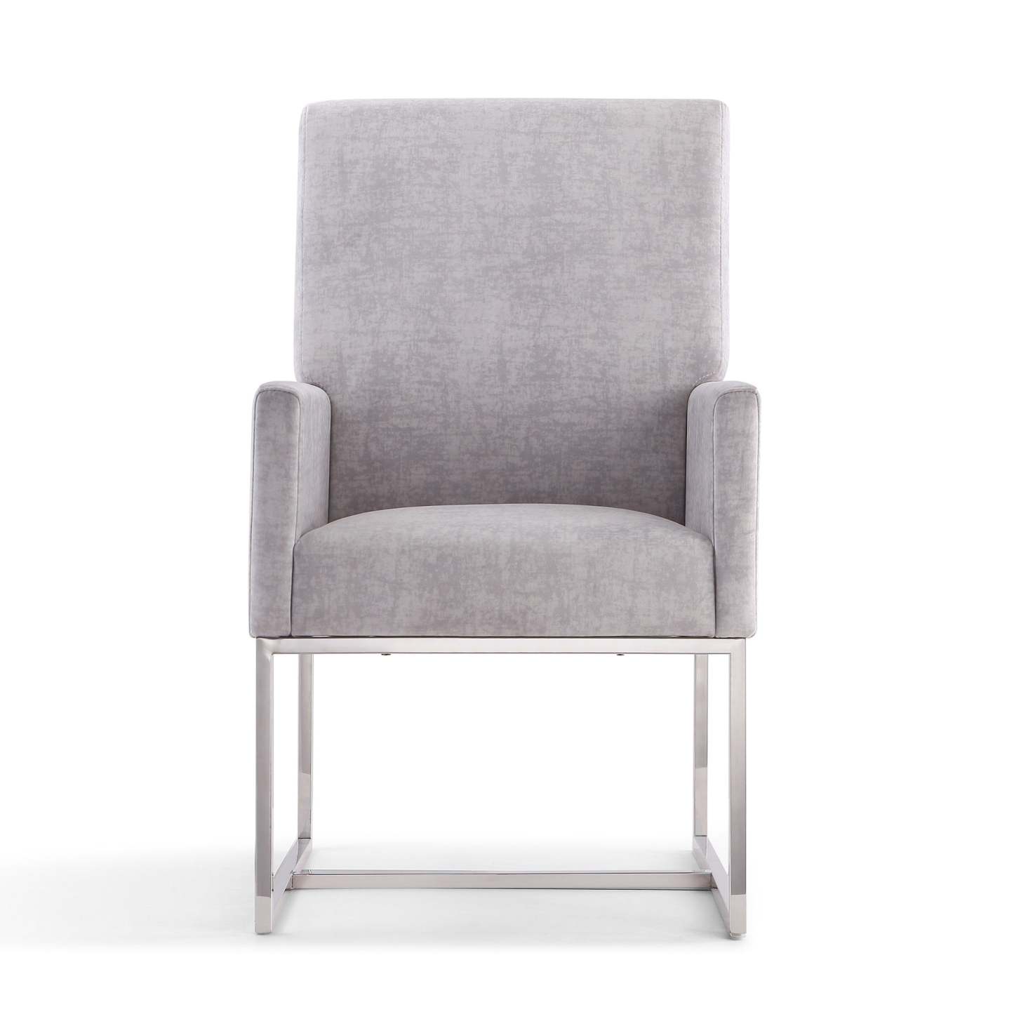Manhattan Comfort Element Velvet Armless Dining Chair - Steel|Chaise de salle à manger sans accoudoirs Element de Manhattan Comfort en velours - acier