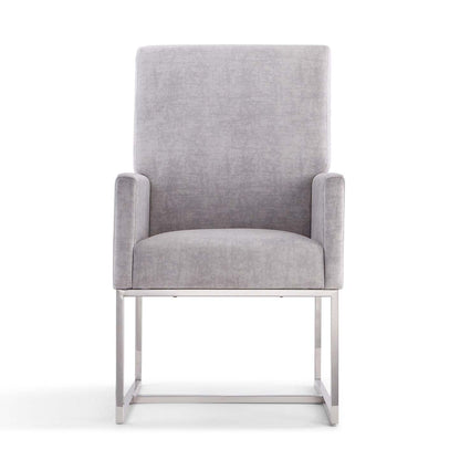 Manhattan Comfort Element Velvet Armless Dining Chair - Steel|Chaise de salle à manger sans accoudoirs Element de Manhattan Comfort en velours - acier