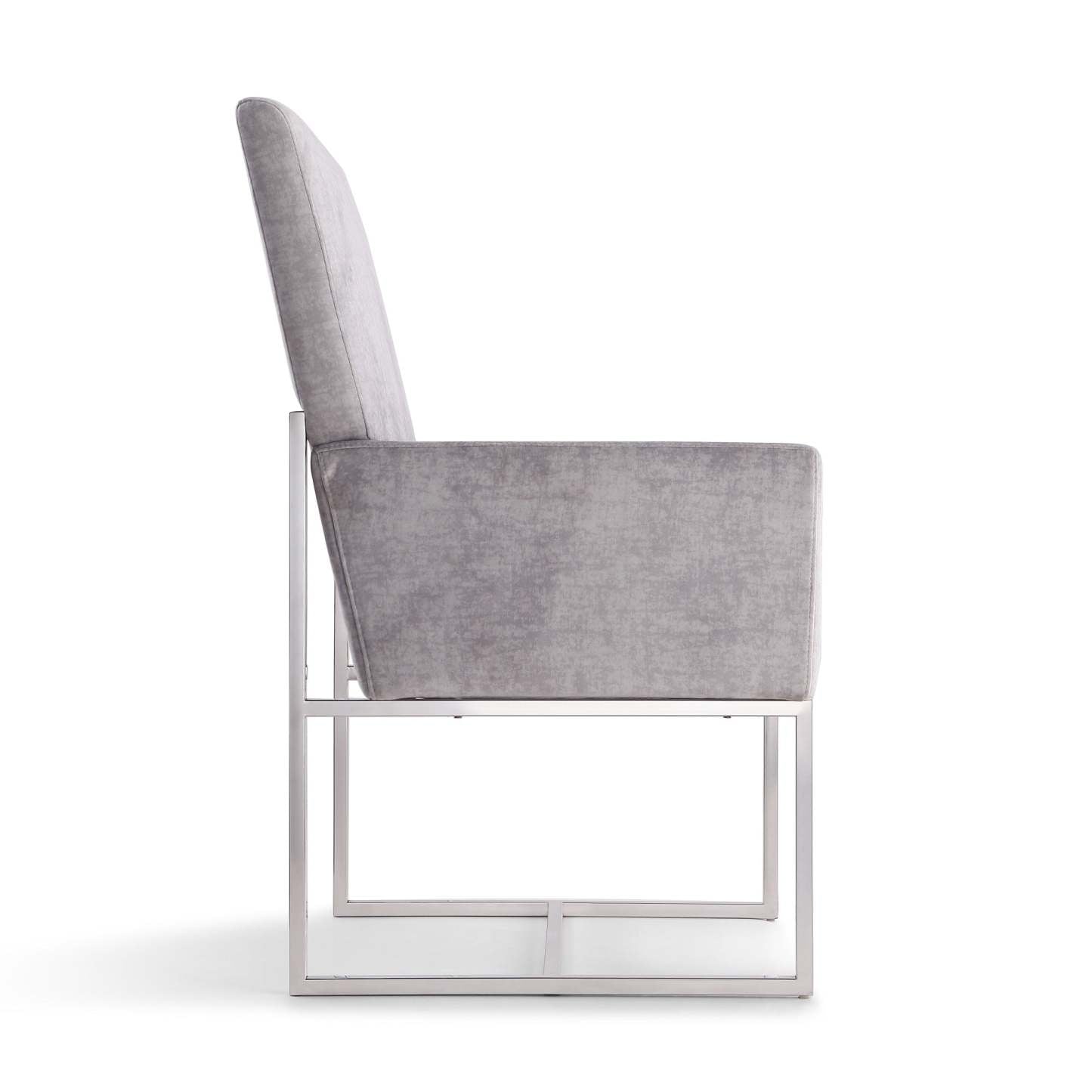 Manhattan Comfort Element Velvet Armless Dining Chair - Steel|Chaise de salle à manger sans accoudoirs Element de Manhattan Comfort en velours - acier