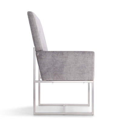 Manhattan Comfort Element Velvet Armless Dining Chair - Steel|Chaise de salle à manger sans accoudoirs Element de Manhattan Comfort en velours - acier