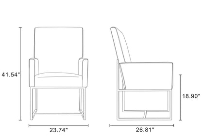 Manhattan Comfort Element Velvet Dining Chair - Grey|Chaise de salle à manger Element de Manhattan Comfort en velours - grise